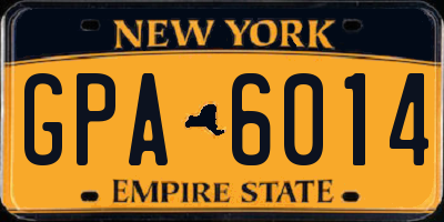 NY license plate GPA6014