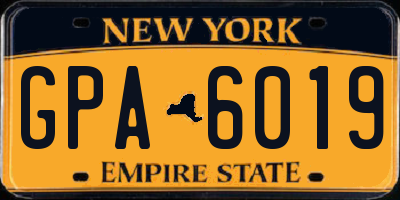 NY license plate GPA6019