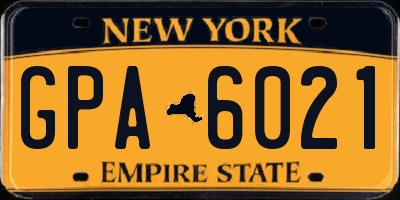 NY license plate GPA6021