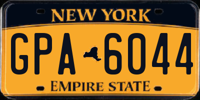NY license plate GPA6044