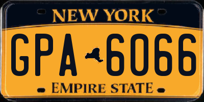 NY license plate GPA6066