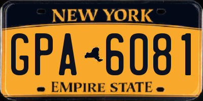 NY license plate GPA6081