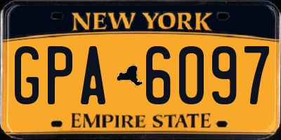 NY license plate GPA6097