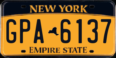 NY license plate GPA6137