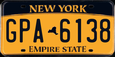 NY license plate GPA6138