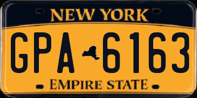NY license plate GPA6163