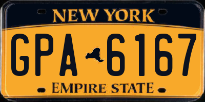 NY license plate GPA6167