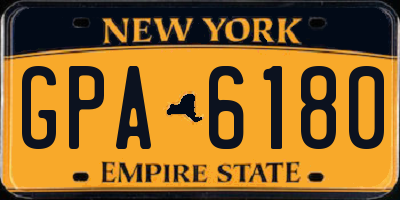 NY license plate GPA6180