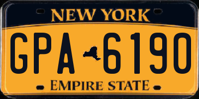 NY license plate GPA6190