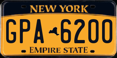 NY license plate GPA6200