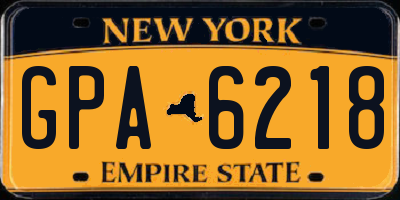 NY license plate GPA6218