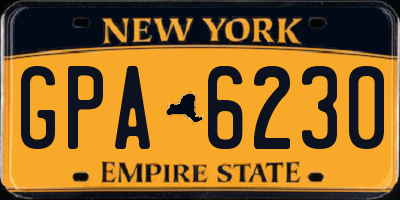 NY license plate GPA6230