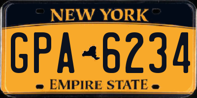 NY license plate GPA6234