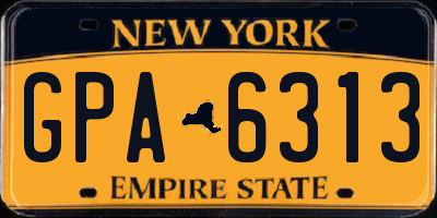 NY license plate GPA6313