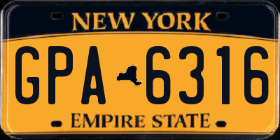 NY license plate GPA6316