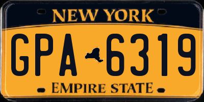 NY license plate GPA6319