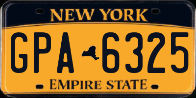 NY license plate GPA6325