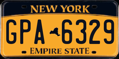 NY license plate GPA6329