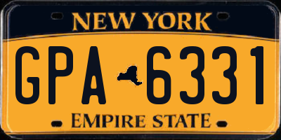 NY license plate GPA6331