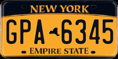 NY license plate GPA6345