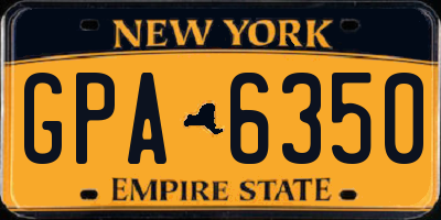 NY license plate GPA6350