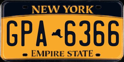 NY license plate GPA6366