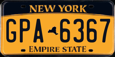 NY license plate GPA6367