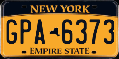 NY license plate GPA6373