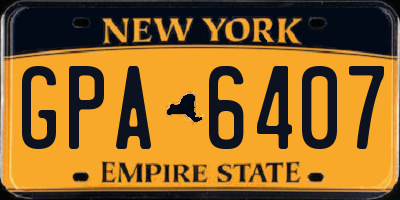NY license plate GPA6407