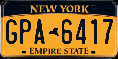 NY license plate GPA6417