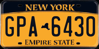 NY license plate GPA6430