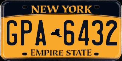 NY license plate GPA6432