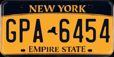 NY license plate GPA6454