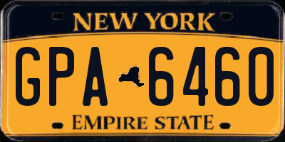 NY license plate GPA6460