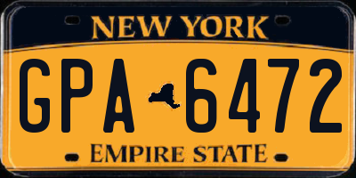 NY license plate GPA6472