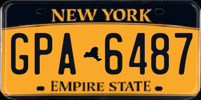 NY license plate GPA6487