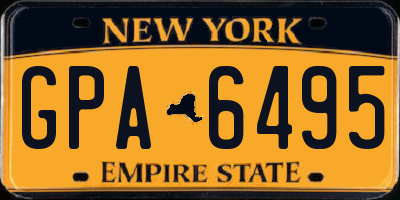 NY license plate GPA6495