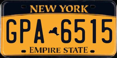 NY license plate GPA6515