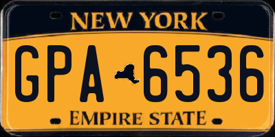 NY license plate GPA6536