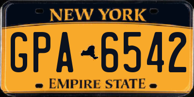 NY license plate GPA6542