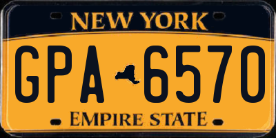 NY license plate GPA6570
