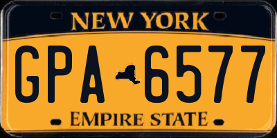 NY license plate GPA6577