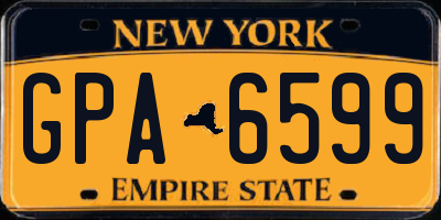 NY license plate GPA6599