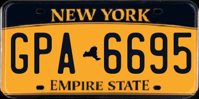 NY license plate GPA6695