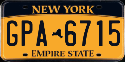 NY license plate GPA6715