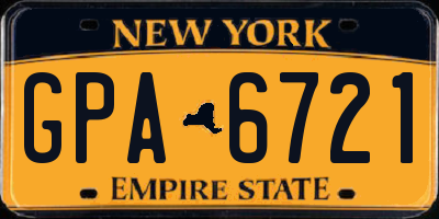 NY license plate GPA6721