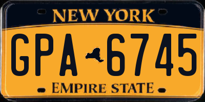 NY license plate GPA6745