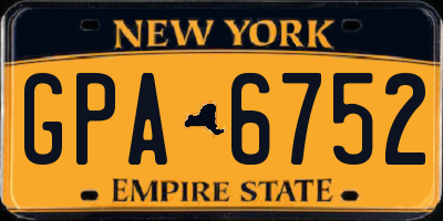 NY license plate GPA6752
