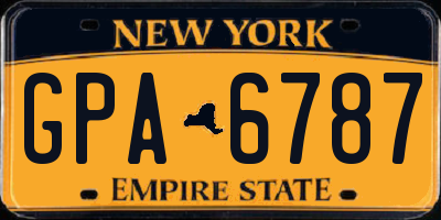 NY license plate GPA6787