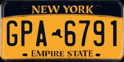 NY license plate GPA6791